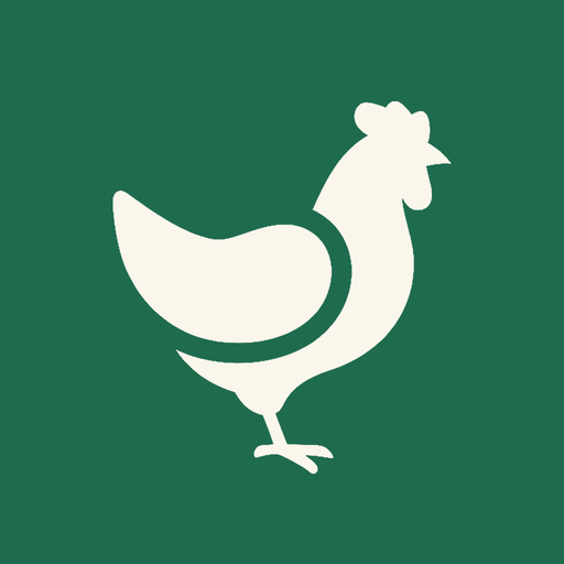 HenPass app icon: a cream-coloured hen on a green background
